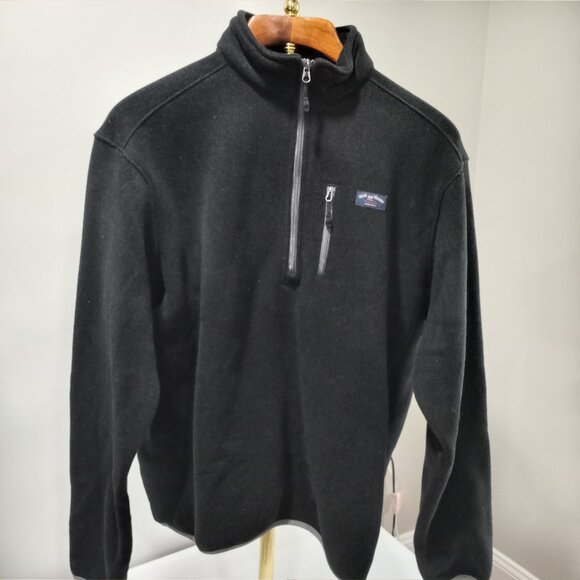 BILLS KHAKIS BLACK 1/4 ZIP FLEECE WITH GREY EDGING AND ZIP POCKET MEN SIZE XL - Picture 1 of 6